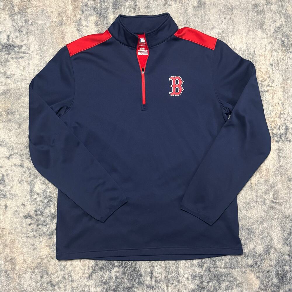 Boston Red Sox Quarter Zip Pullover Navy Red MLB Genuine Merchandise Men’s Large